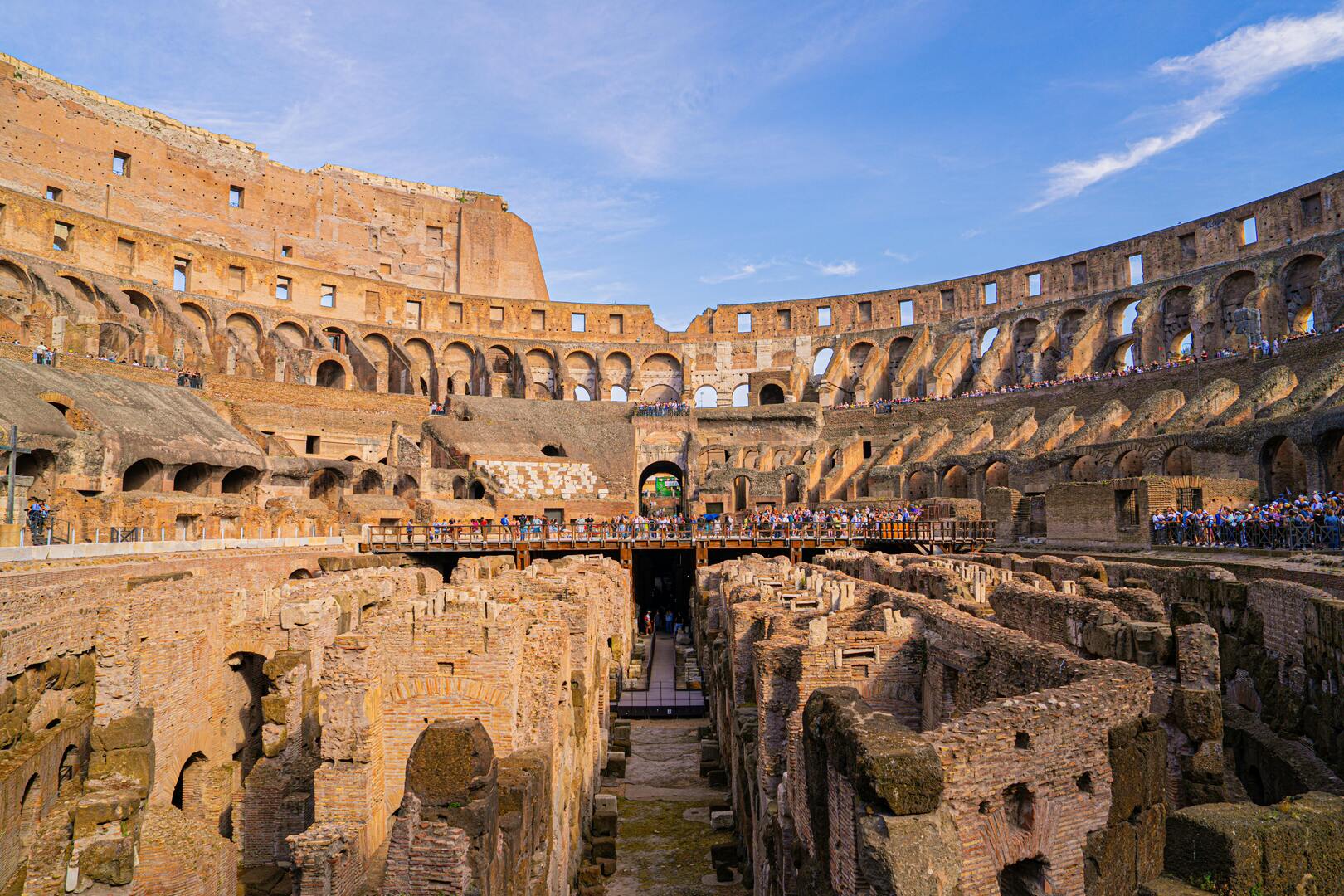 Colosseum in Rome with arena and ancient stands